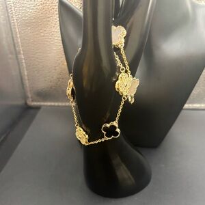 Elegant Gold Onyx Cz Bracelet